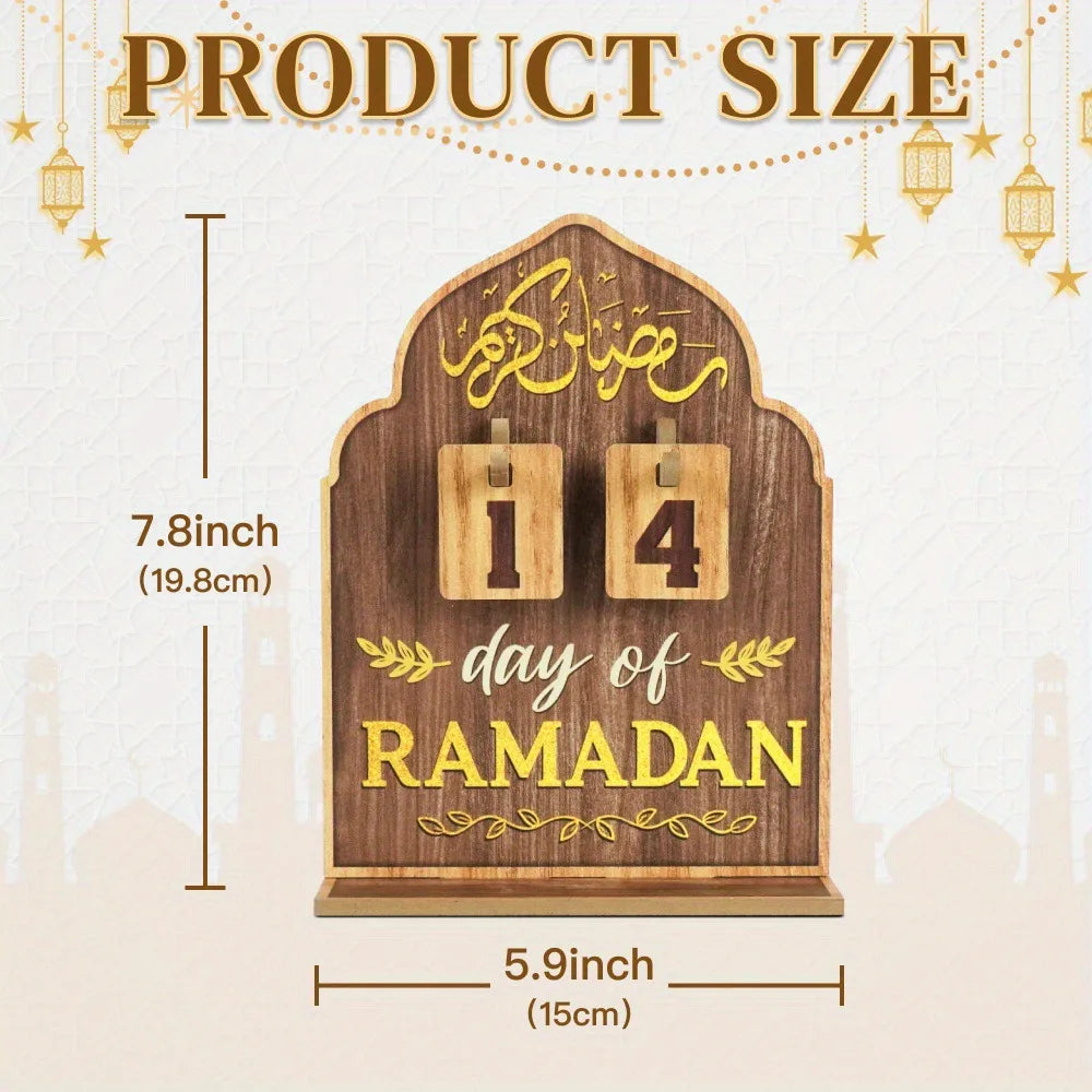CowLost | ramadan-countdown-calendar-eid-mubarak-wooden-advent-ornament |3