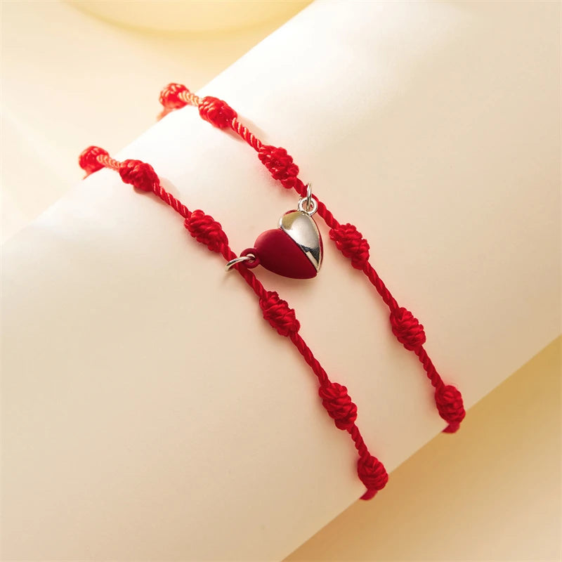 CowLost | lucky-handmade-7-knots-red-string-couple-bracelet-for-women |8