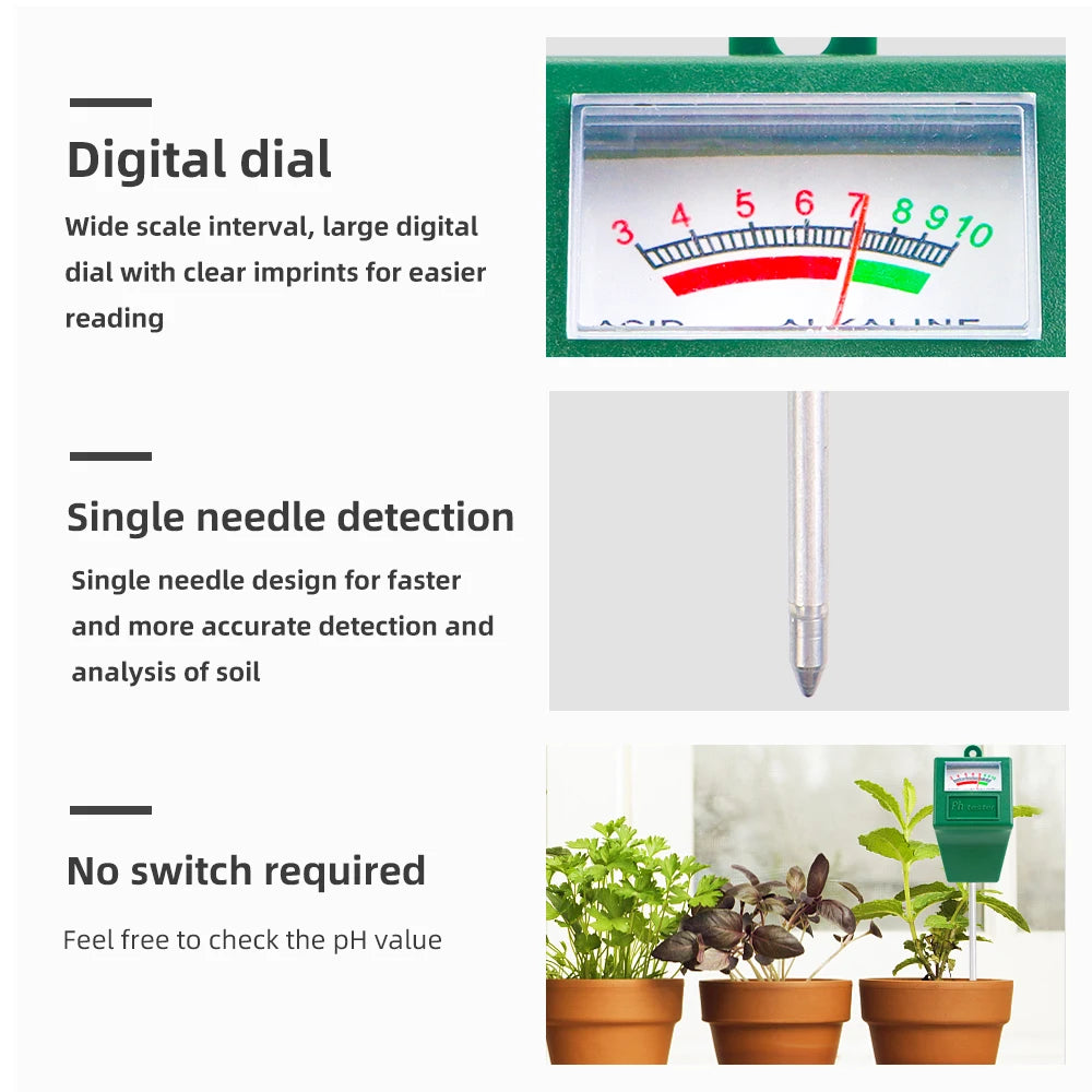 Digital Soil PH Meter Tester with Probe for Garden Plant Soil Acidity Test