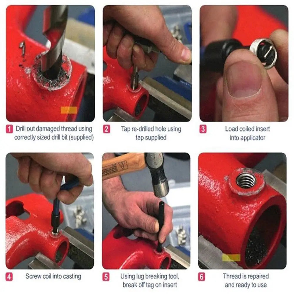 CowLost | product_id-15pcs-metric-helicoil-thread-repair-kit-m5-m14-m12x1-5-for-car-coil-tools |71