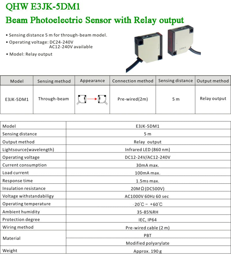 CowLost | motion-sensors-product_id-5m-ac90-250v-retroreflective-infrared-gate-photoelectric-beam-sensor-relay |7