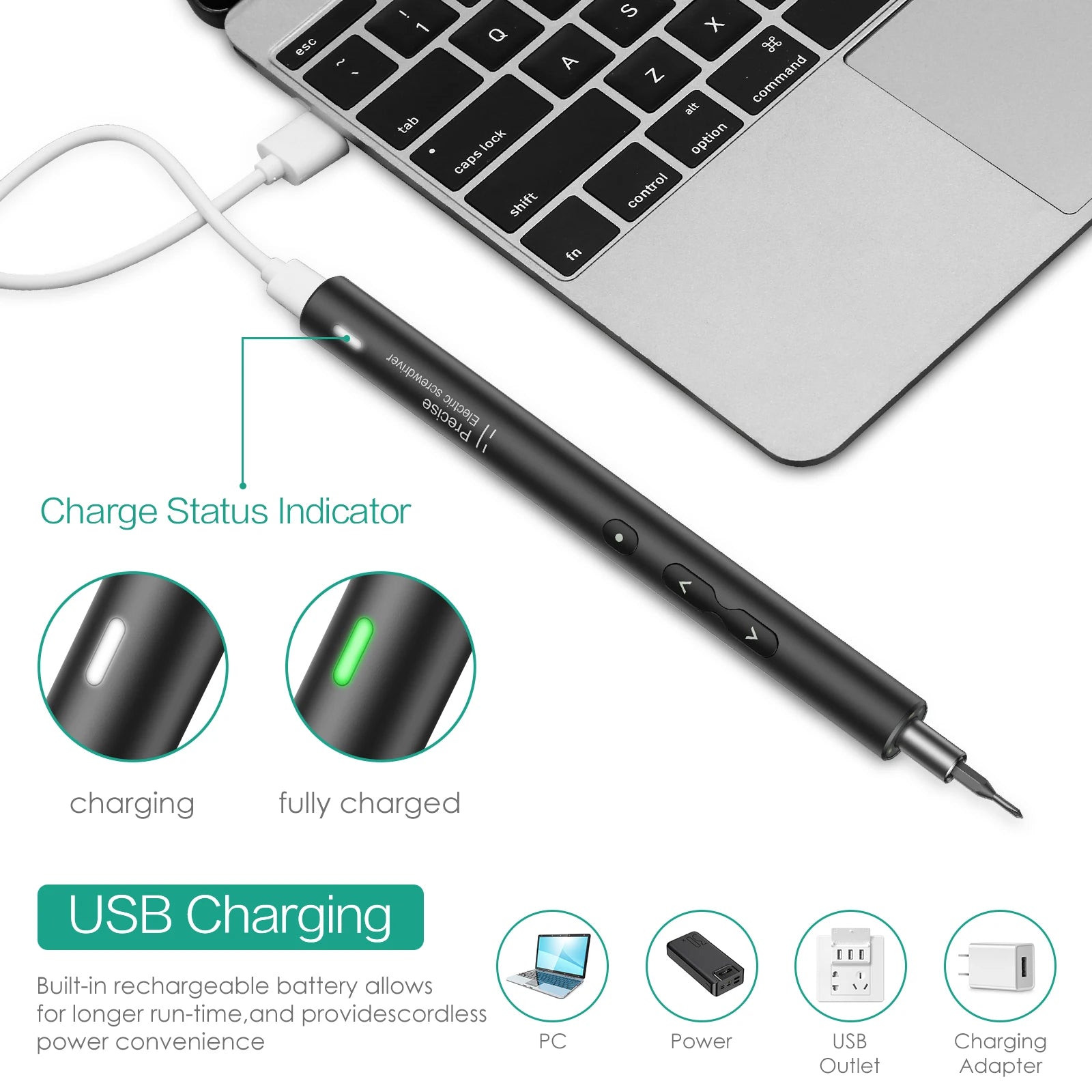 28-in-1 Cordless Electric Screwdriver Set Rechargeable Magnetic Bits for Phone Laptop Repair