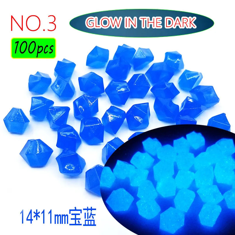 100pcs 14x11mm Dark Pebbles Glow Fish Garden Stone Aquarium Decoration