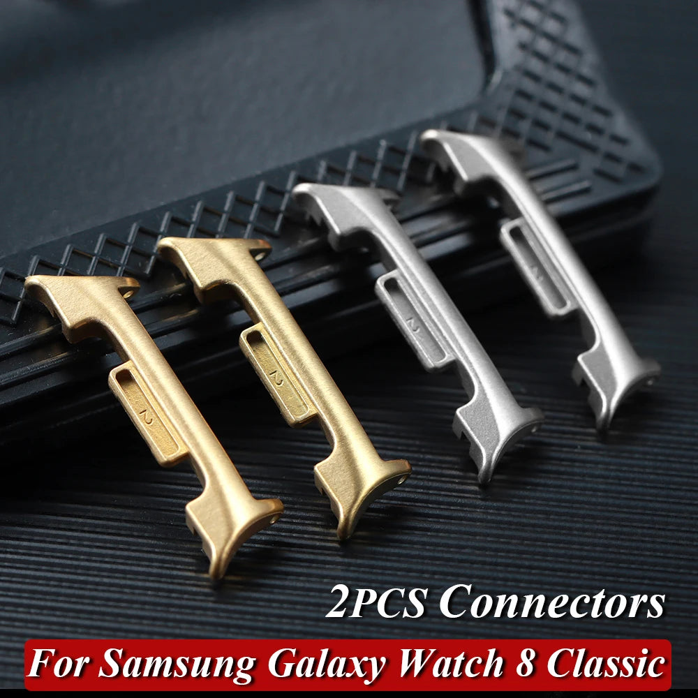 1Pair Stainless Steel Adapter for Samsung Galaxy Watch 8 Classic 20mm 22mm Band Connector