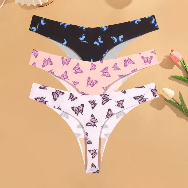 CowLost | activewear-pants-3pcs-womens-ice-silk-seamless-low-waist-leopard-thongs |27