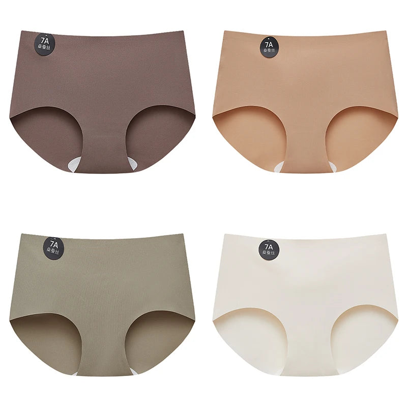 CowLost | product_id-fallsweet-4-pack-seamless-mulberry-silk-womens-briefs-m-2xl-lightweight-underwear |10