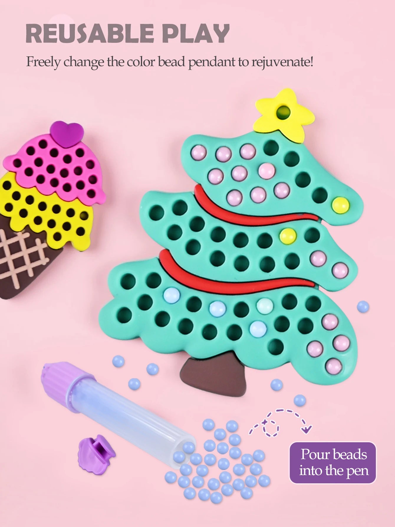 CowLost | product_id-diy-beads-pen-toy-set-handmade-creative-sticker-princess-rainbow-bow-girl-gift |10