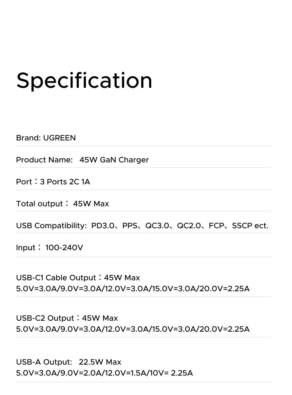 CowLost | ugreen-45w-gan-retractable-cable-charger-ufcs-pps-qc-pd-3-0-fast-charger |23