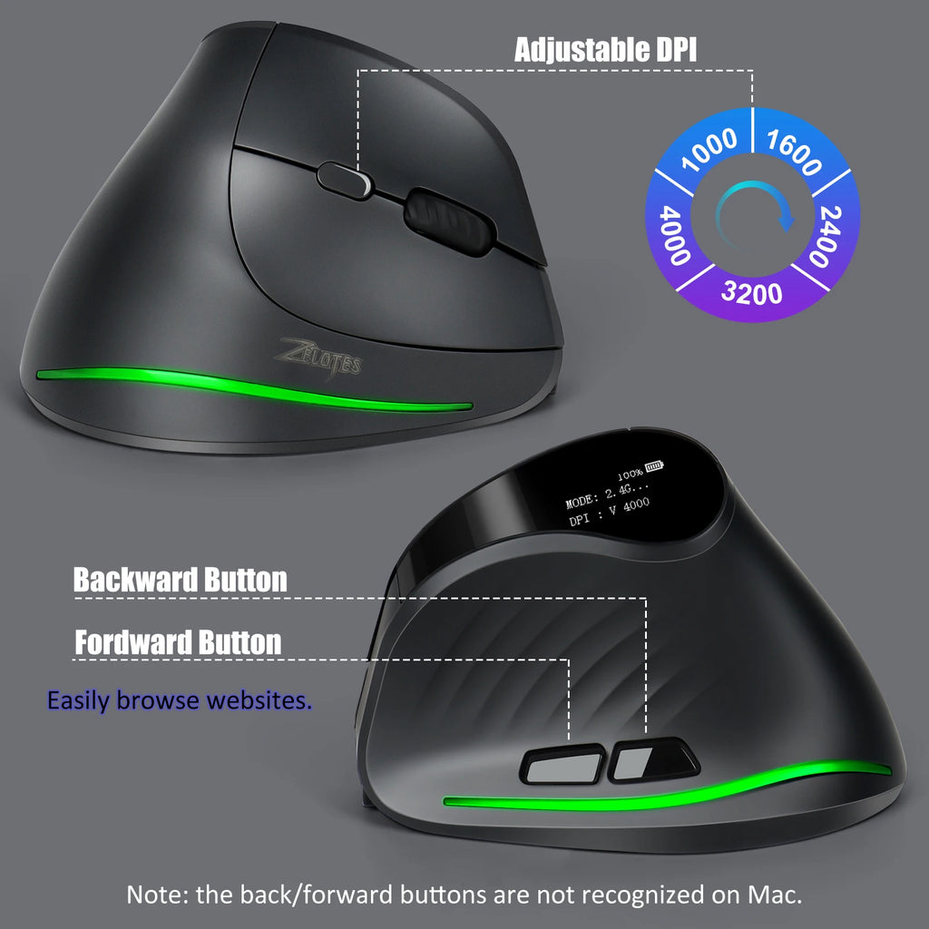 CowLost | product_id-lefon-f35c-ergonomic-vertical-wireless-bluetooth-mouse-4000dpi-oled-screen-for-pc-laptop |5