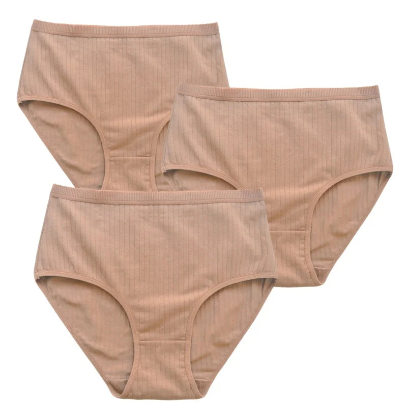 CowLost | product_id-3pcs-women-high-waist-cotton-briefs-tummy-control-breathable-underwear-m-xxl |12