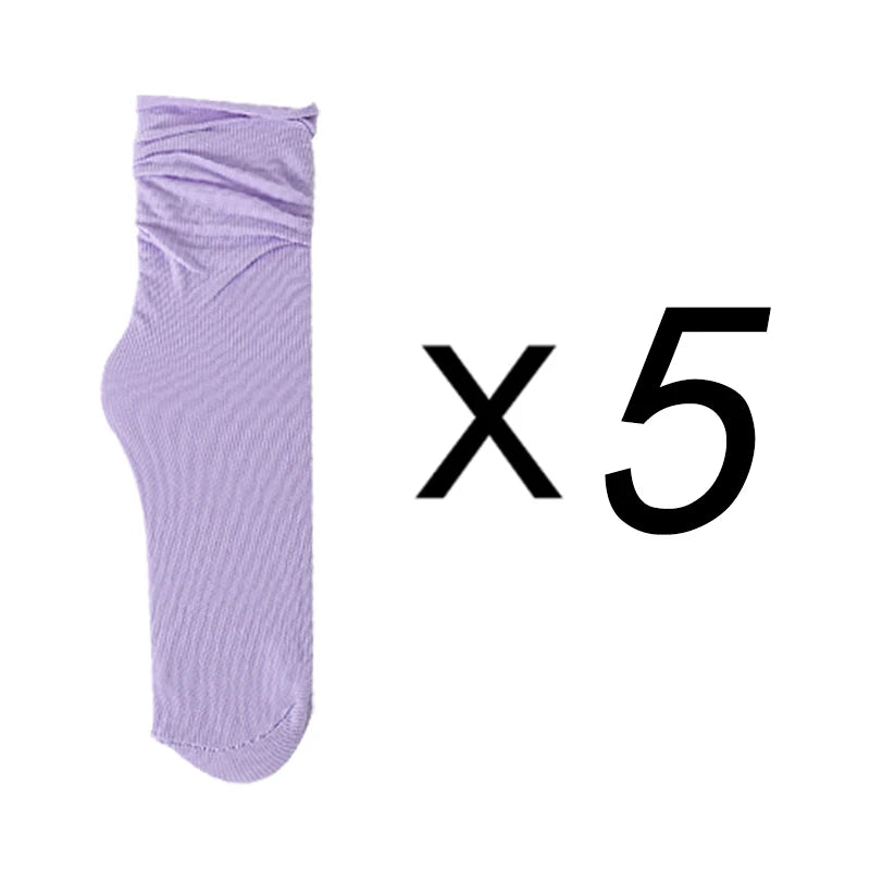 CowLost | 5-pairs-women-girls-summer-spring-thin-loose-socks-set |22
