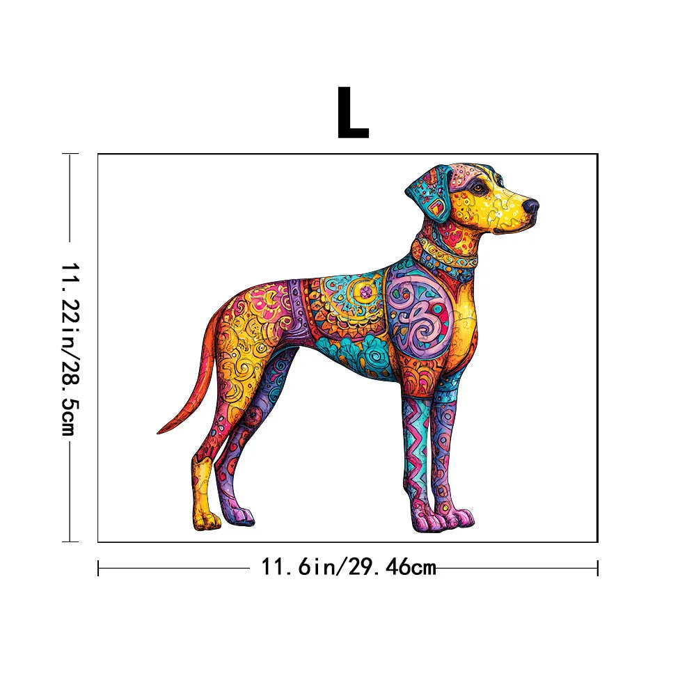 CowLost | product_id-colorful-great-dane-wooden-jigsaw-puzzle-3-sizes-animal-shape-wall-decor |8