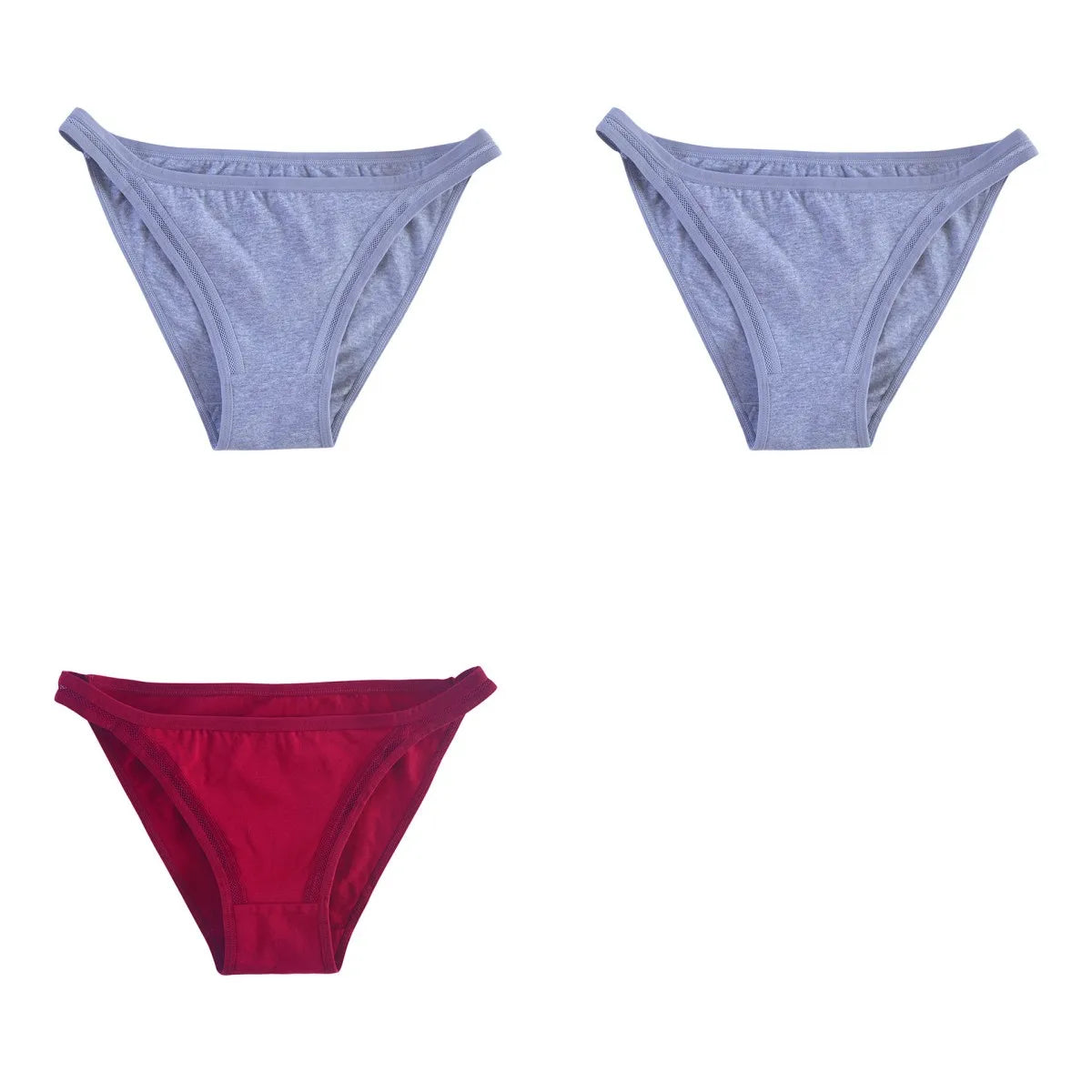 CowLost | product_id-3pcs-womens-cotton-low-rise-brazilian-briefs-with-mesh-sides-m-xl |21