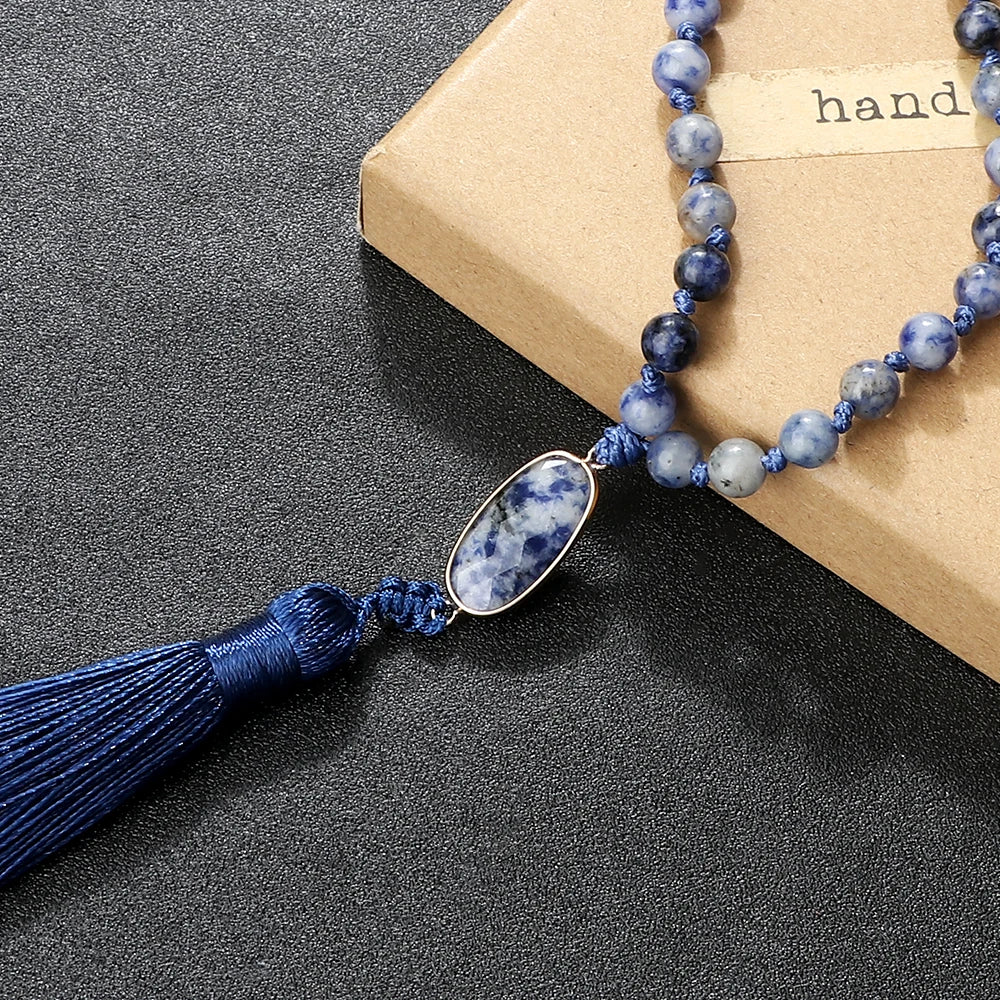 CowLost | handbags-white-dot-blue-vein-sodalite-108-beaded-mala-necklace-natural-stone |5