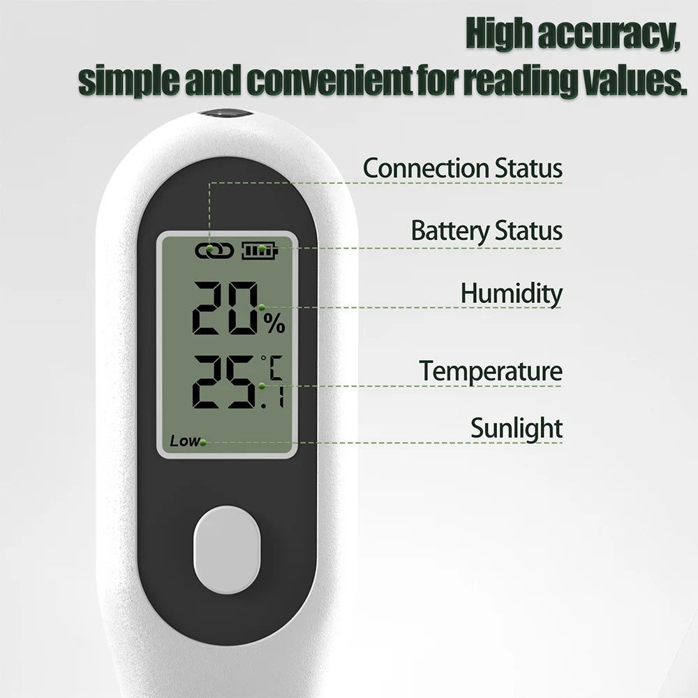 Tuya Zigbee 3-in-1 Soil Tester LCD Humidity Temperature Sunlight Meter Smart APP Monitor for Plants Garden
