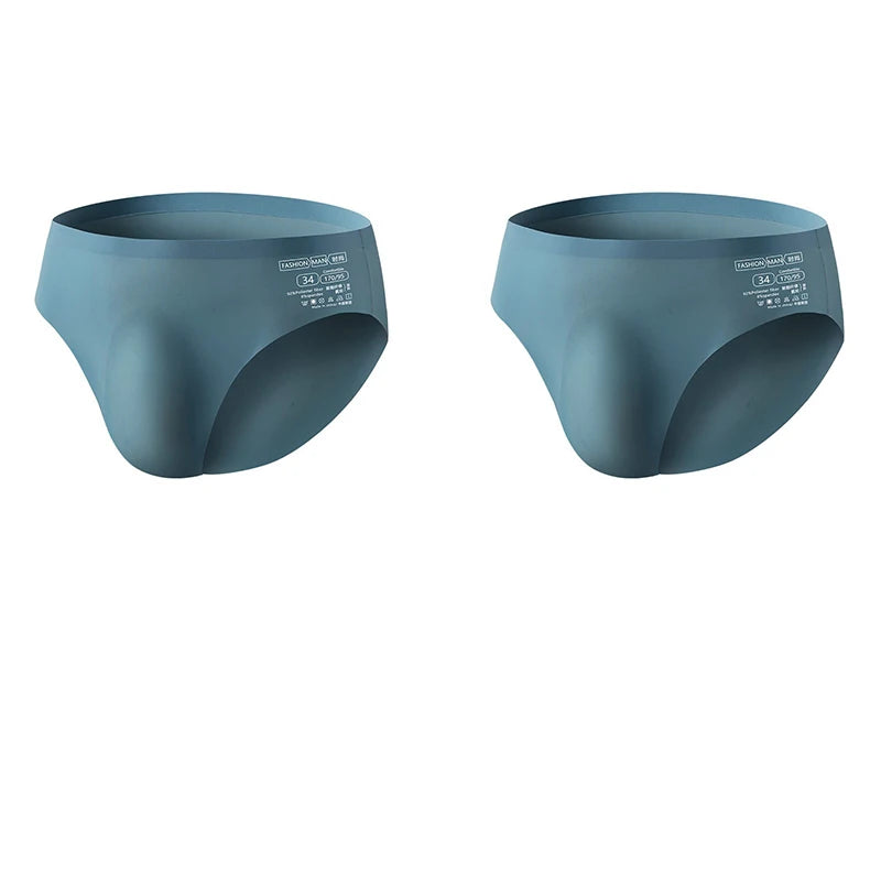 CowLost | 2pcs-men-ice-silk-seamless-briefs-summer-new-ultra-thin-panty-transparent |23