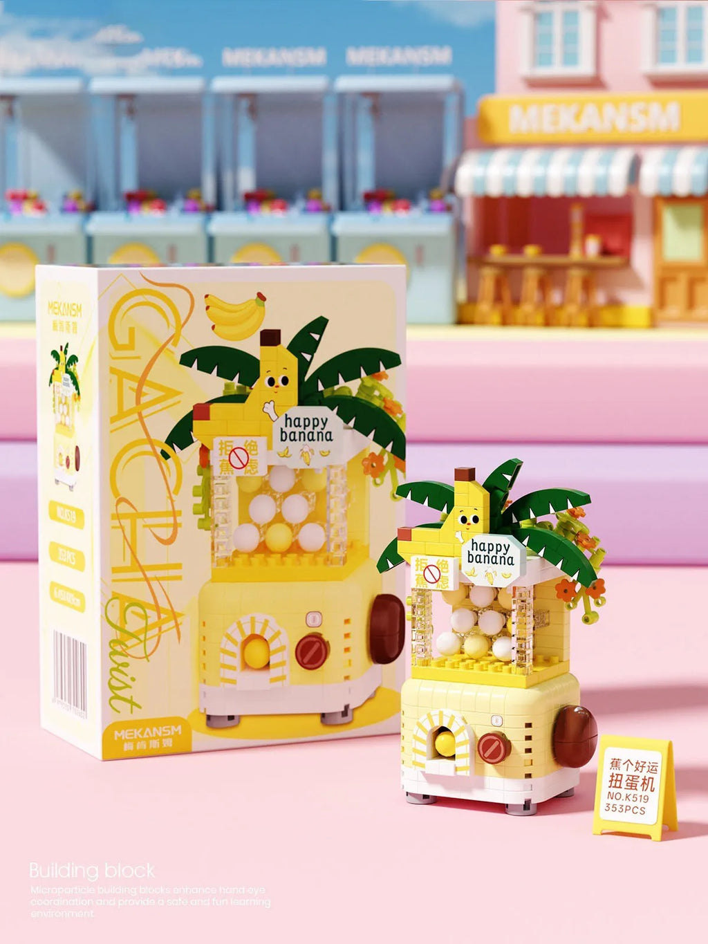 CowLost | product_id-6pcs-banana-peach-fruit-shop-gacha-house-building-blocks-kit-toy-gift |12