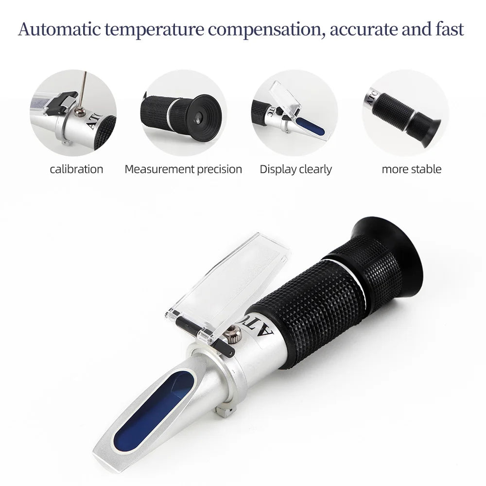 Handheld 0-80% Alcohol Refractometer ATC for Liquor and Spirits Concentration Testing