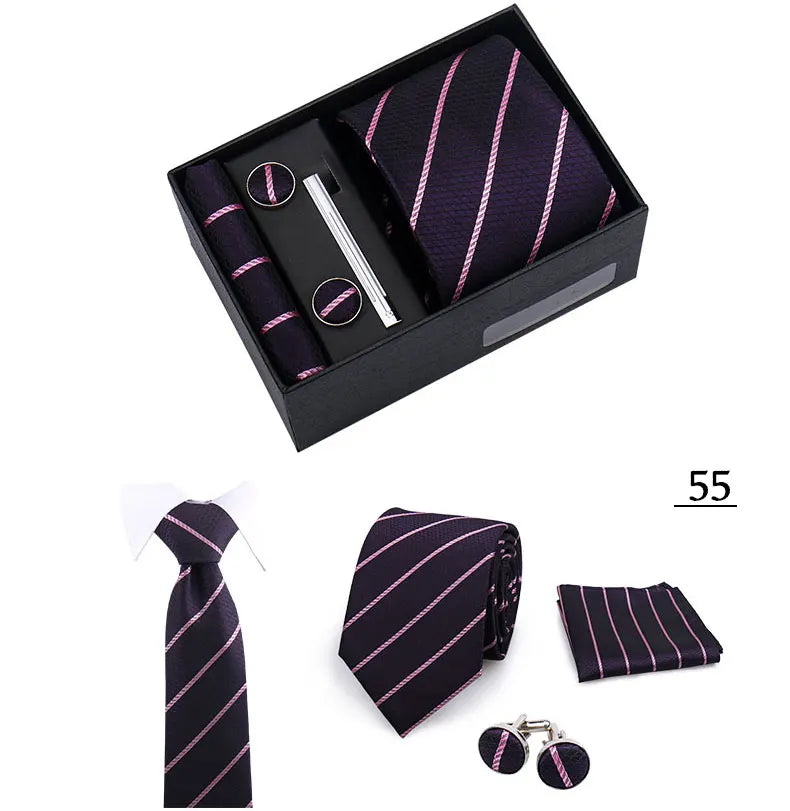 CowLost | tie-men-with-box-top-quality-business-ties-hanky-cufflink-set |29