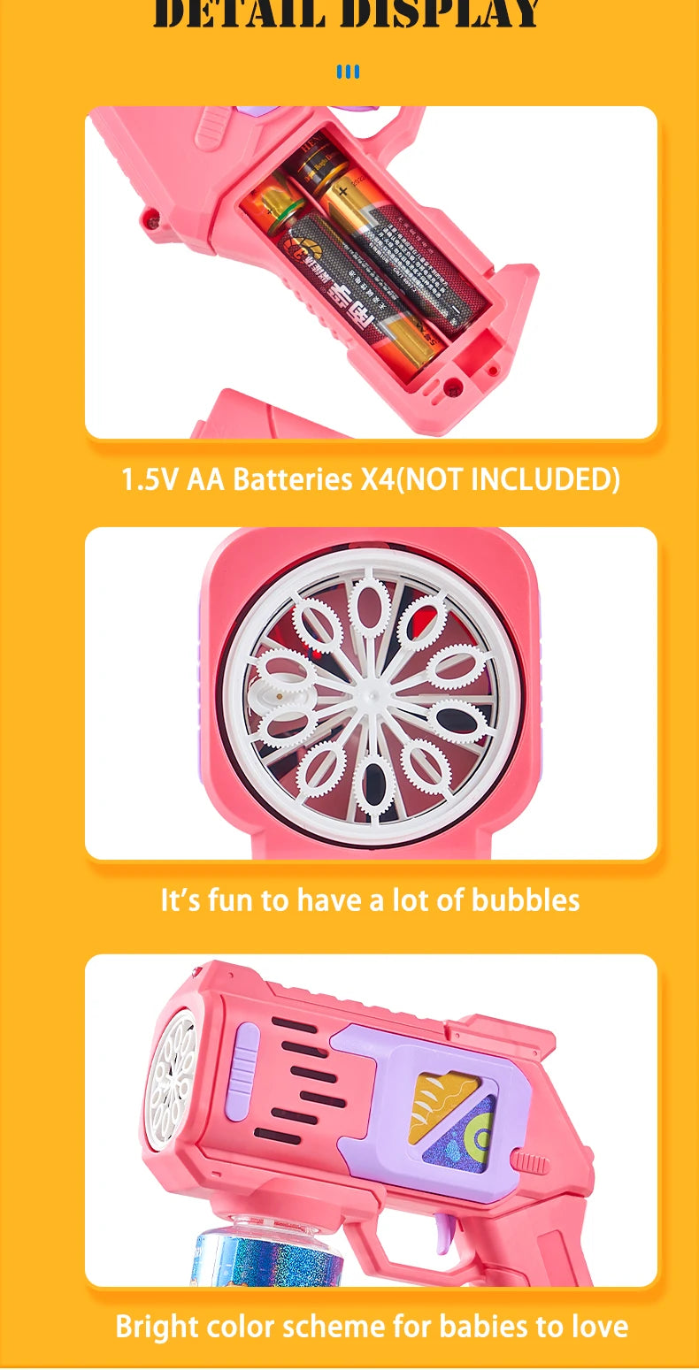 CowLost | product_id-electric-bubble-gun-toy-with-colorful-lights-outdoor-summer-puzzle-gift-no-bubble-liquid-or-battery-included |16