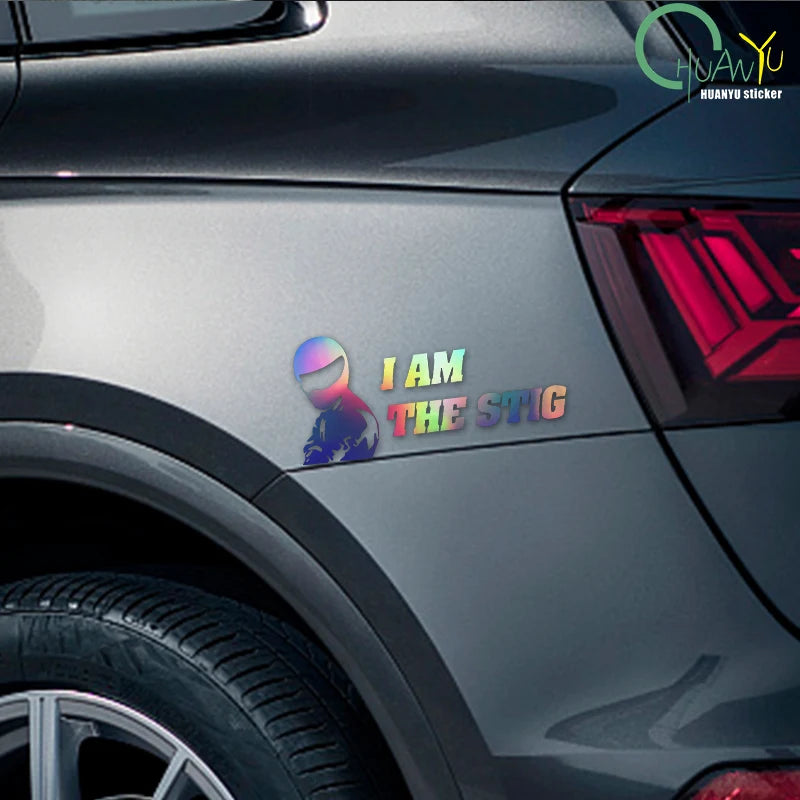 CowLost | i-am-the-stig-creative-text-fun-pattern-racing-rider-sticker |5