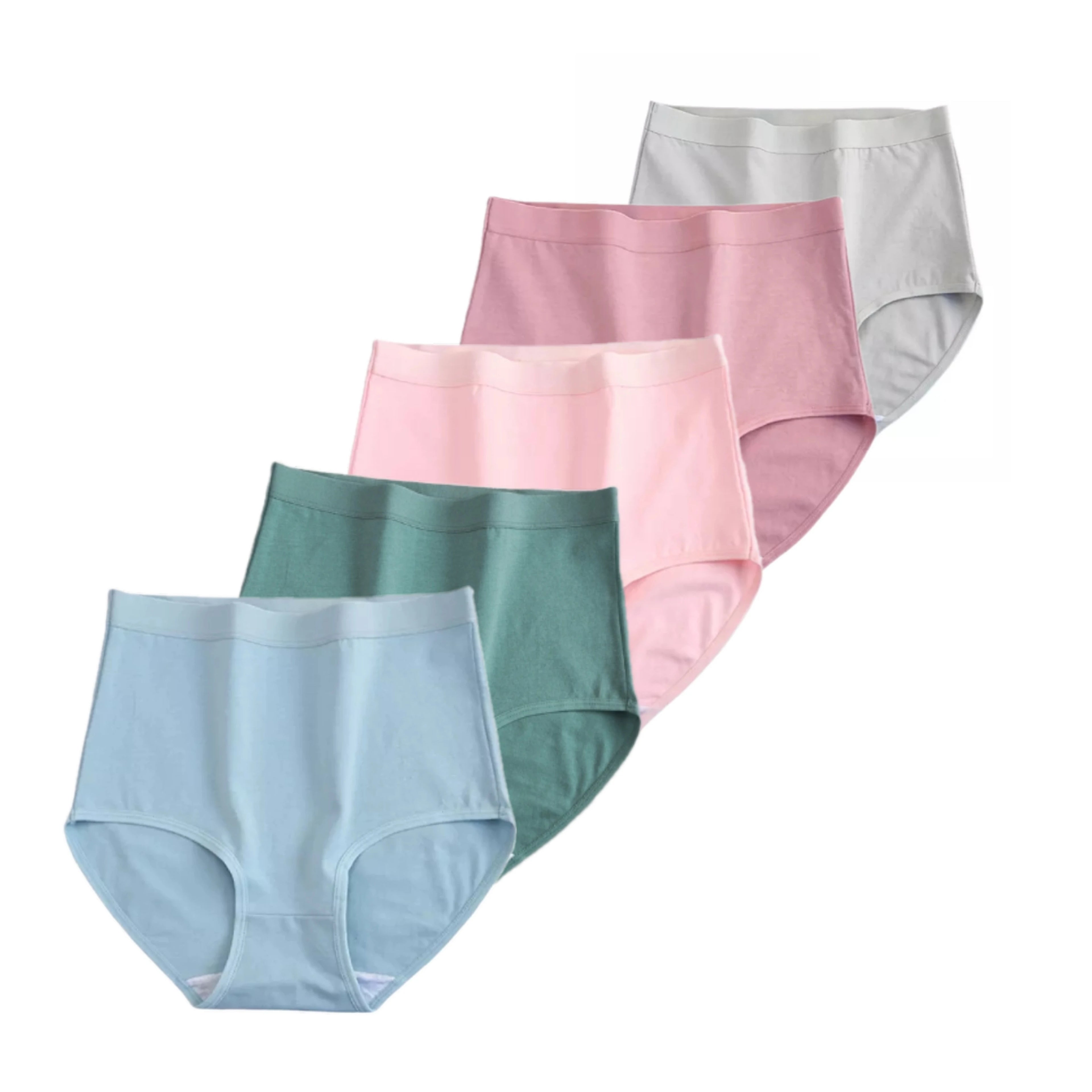 CowLost | product_id-fallsweet-womens-high-waist-cotton-plus-size-briefs-5-pack-m-xxxl |25