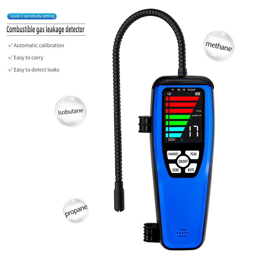 LD200 LD600 Halogen & Combustible Gas Leak Detector with 0-100% LEL Alarm and LCD Display