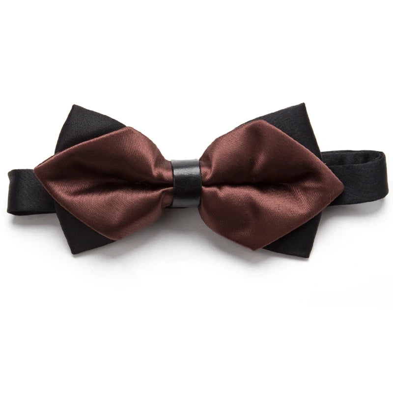 CowLost | men-ties-solid-fashion-butterfly-party-wedding-black-red-bow-tie |4