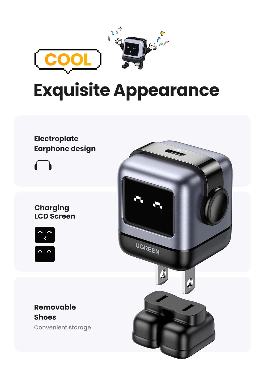 CowLost | ugreen-30w-65w-gan-charger-robot-design-pd3-0-fast-charger |14