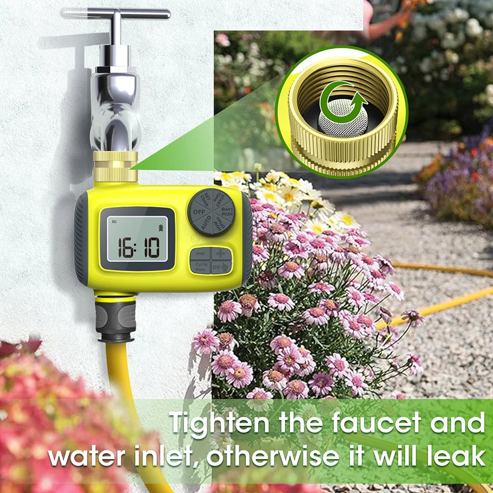 Intelligent 1-3 Zone Automatic Solar Water Timer Irrigation Controller for Garden Lawn