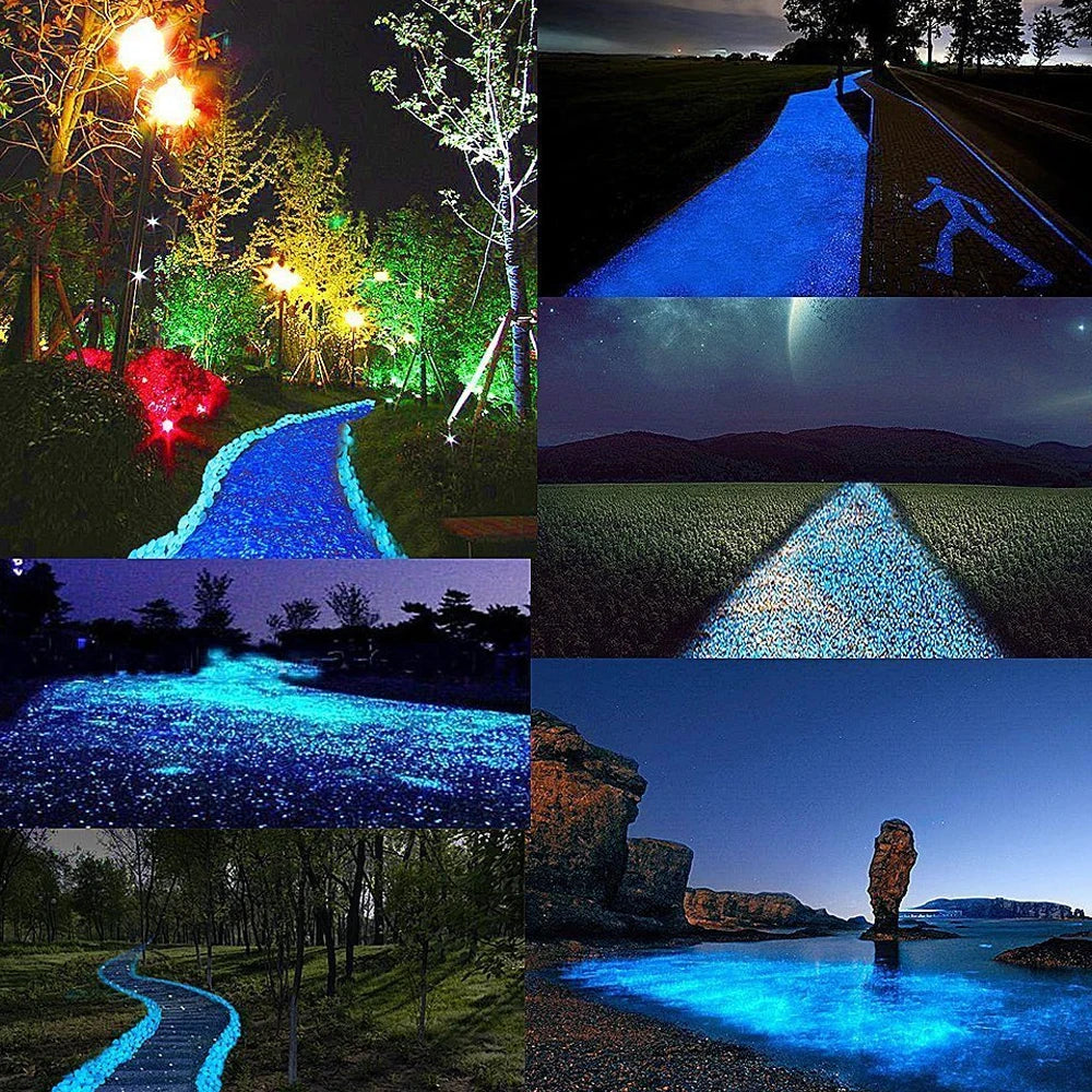 50pcs Glow in Dark Luminous Stones Garden Pebbles Fish Tank Aquarium Decoration