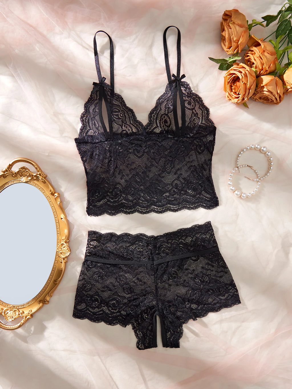 CowLost | women-floral-sexy-lingerie-set-perspective-bra-and-crotchless-panties-sets |14
