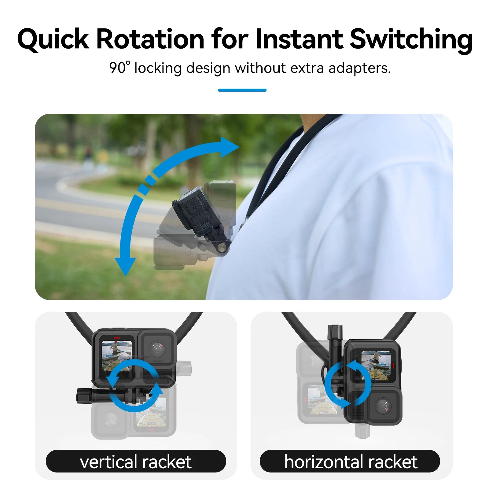 CowLost | telesin-phone-action-camera-2-in-1-neck-hold-mount-for-gopro-insta360-dji-osmo |6