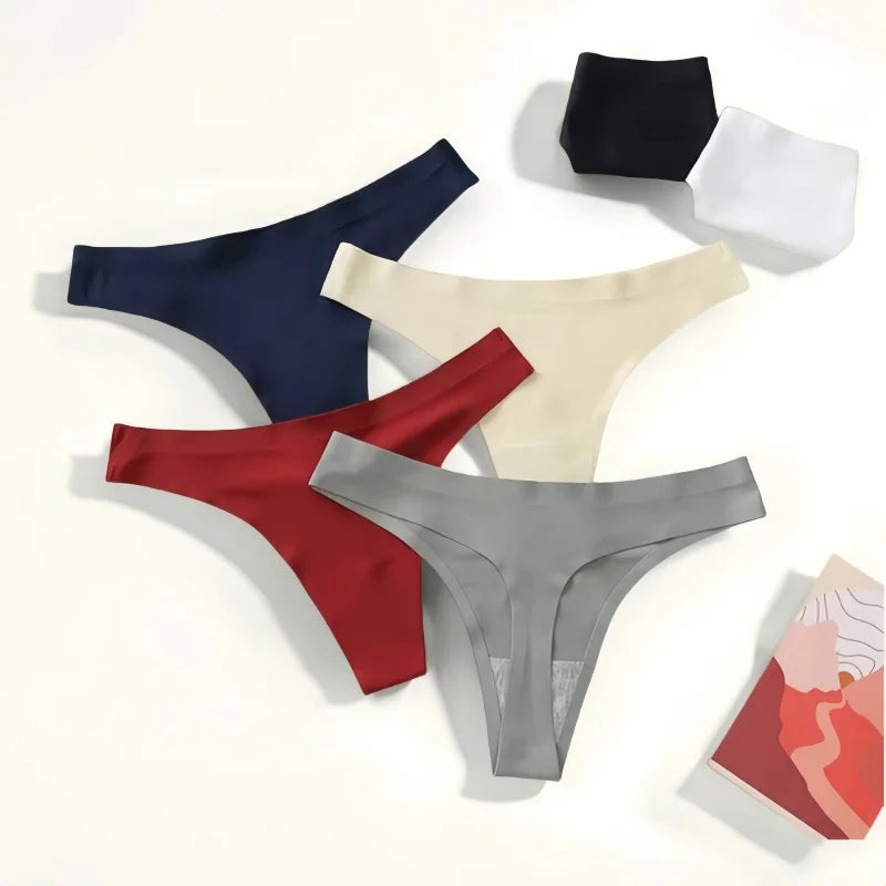 CowLost | product_id-womens-ice-silk-seamless-low-rise-thong-g-string-underwear-m-xl-solid-skin-friendly-daily-wear |1