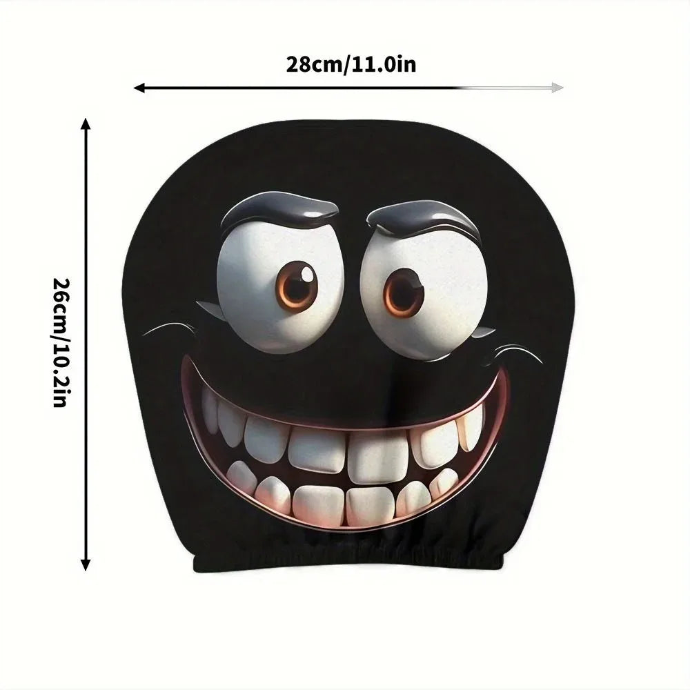 CowLost | car-seat-covers-product_id-2pcs-smiley-face-car-pillowcase-soft-polyester-headrest-cushion-covers-washable |7