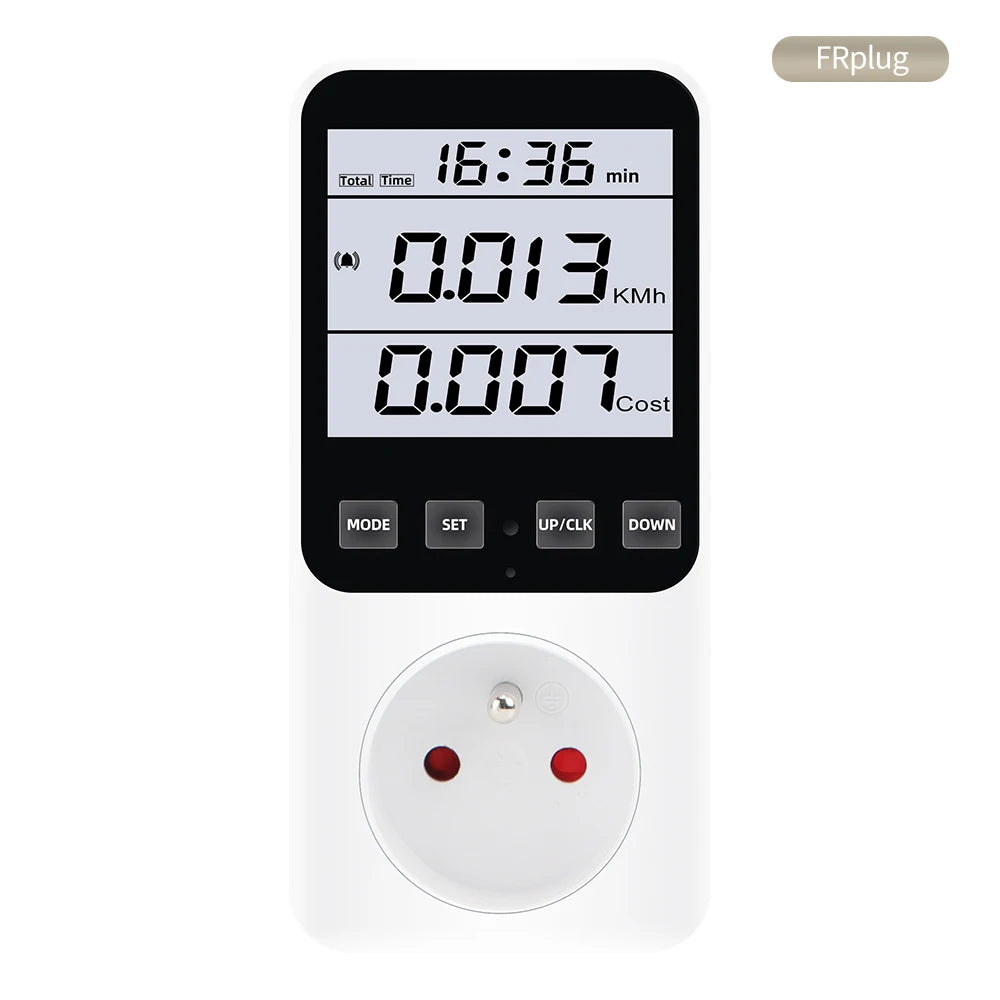 Digital Wattmeter AC Power Meter Socket Analyzer 220V EU Plug Energy Voltmeter Ammeter Electricity Cost Monitor