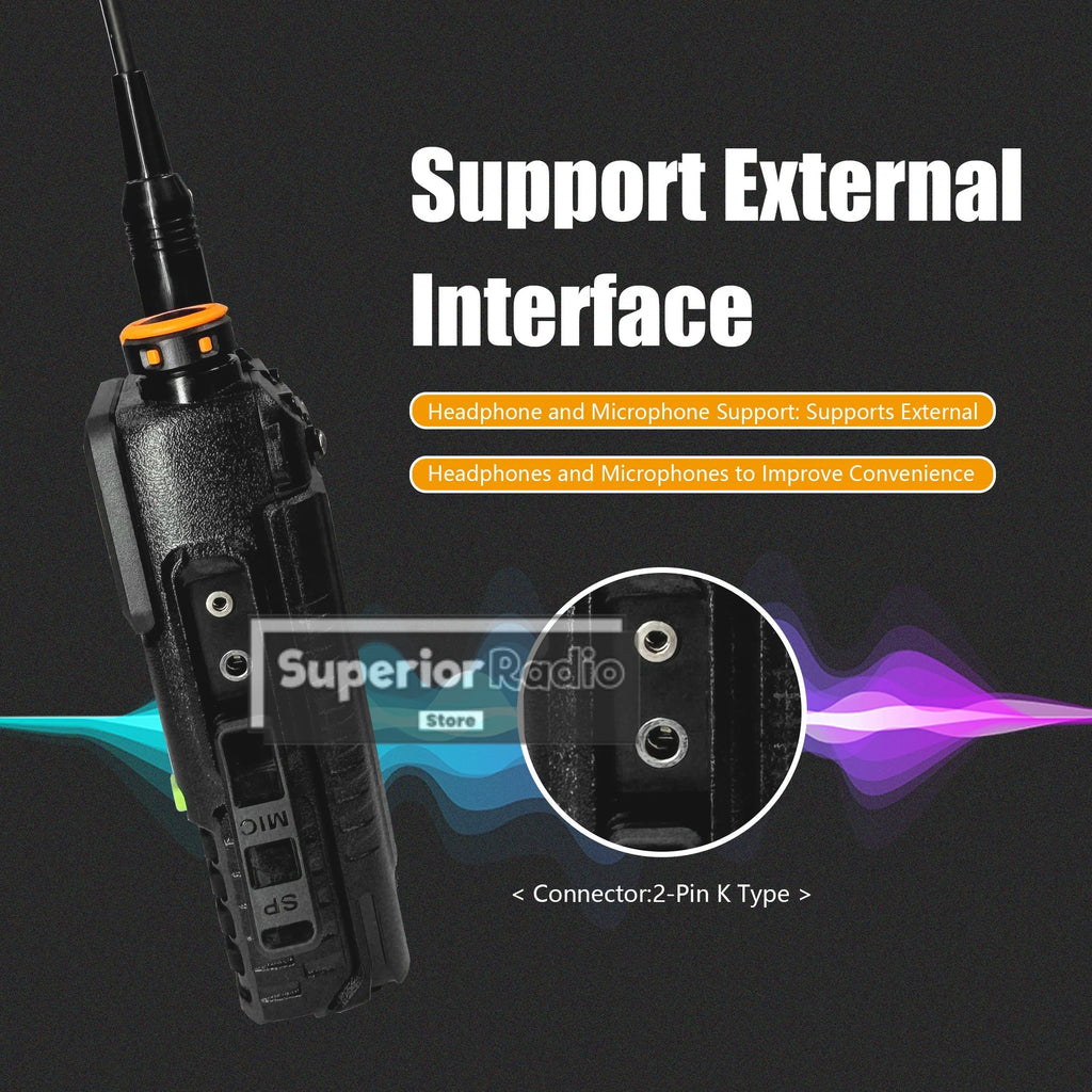 CowLost | intercom-accessories-baofeng-uv-5rh-pro-gps-walkie-talkie-10w-640-channels-type-c-charging-noaa-weather-2-4pcs |9