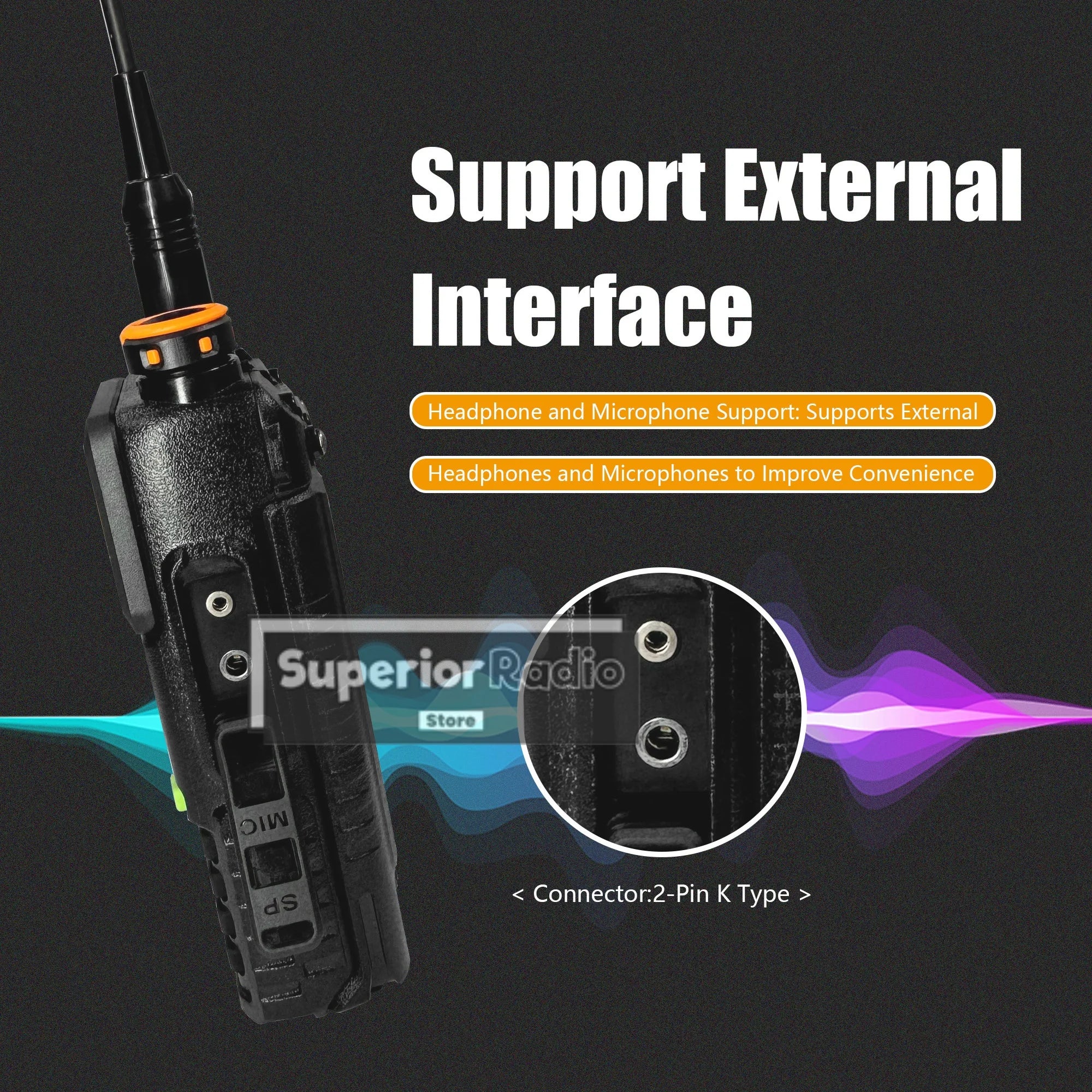 CowLost | intercom-accessories-baofeng-uv-5rh-pro-gps-walkie-talkie-10w-640-channels-type-c-charging-noaa-weather-2-4pcs |9