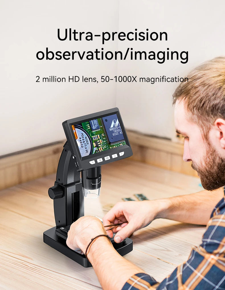 CowLost | product_id-1080p-4-3-lcd-digital-microscope-1000x-magnification-with-adjustable-carrier-table-for-pcb-repair-and-welding |24