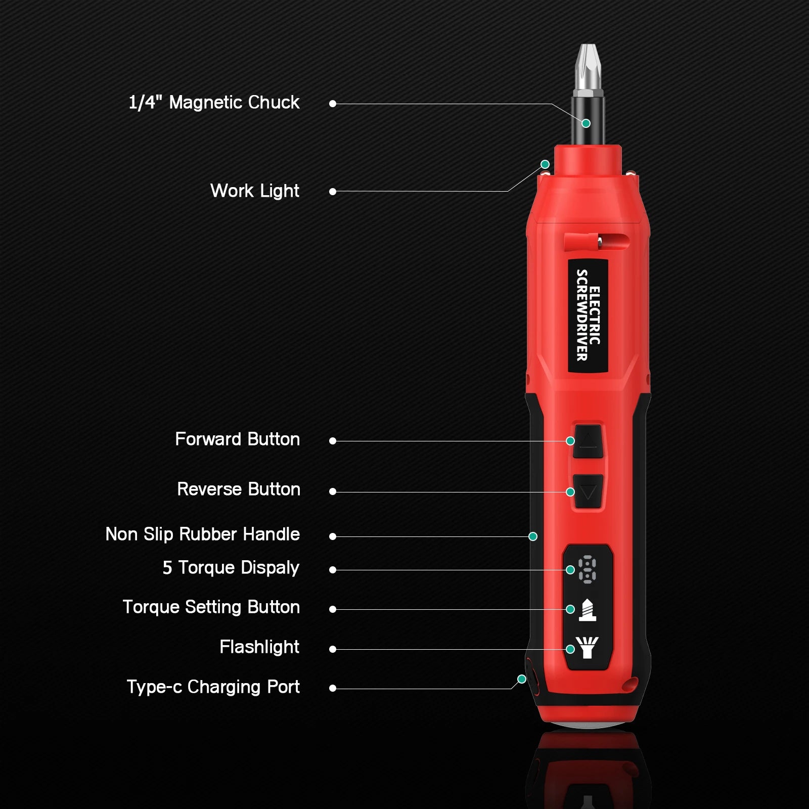 ORIA 3.6V Cordless Rechargeable Precision Electric Screwdriver Kit for DIY Home Use