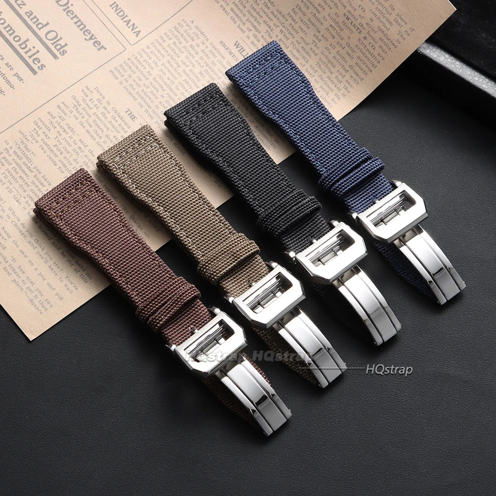 CowLost | bracelets-product_id-hqstrap-nylon-canvas-watch-strap-for-iwc-pilot-20-22mm-folding-buckle-unisex |2