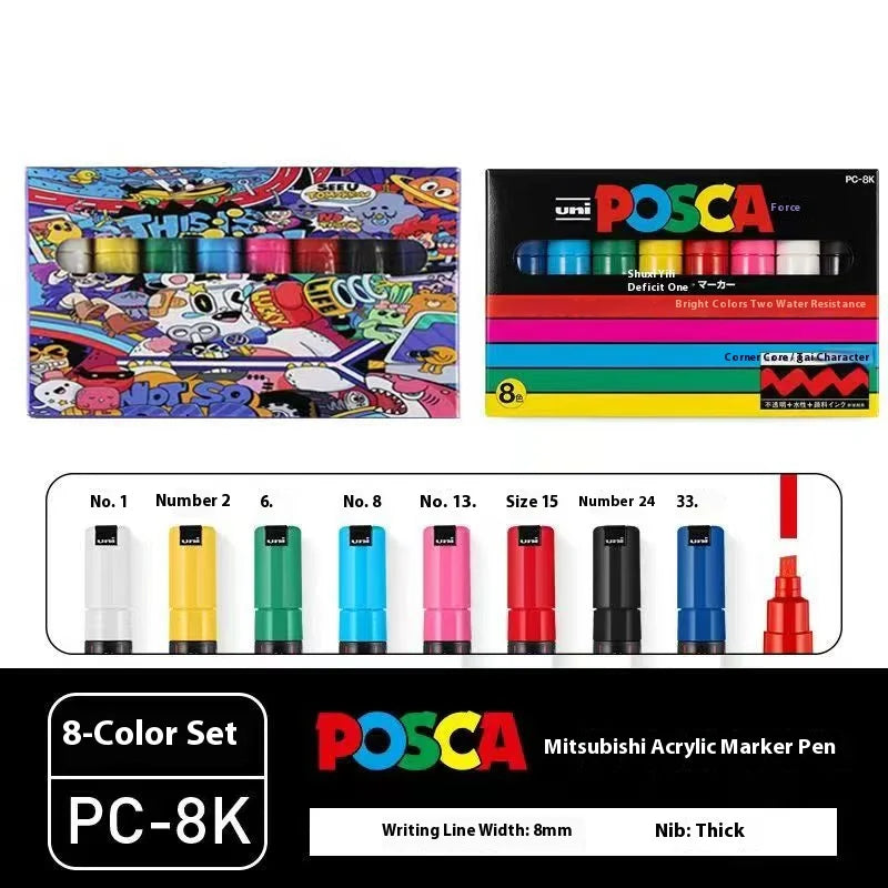 CowLost | product_id-uni-posca-limited-graffiti-marker-pen-set-8-assorted-colors-water-based-acrylic-0-7-2-5mm |28