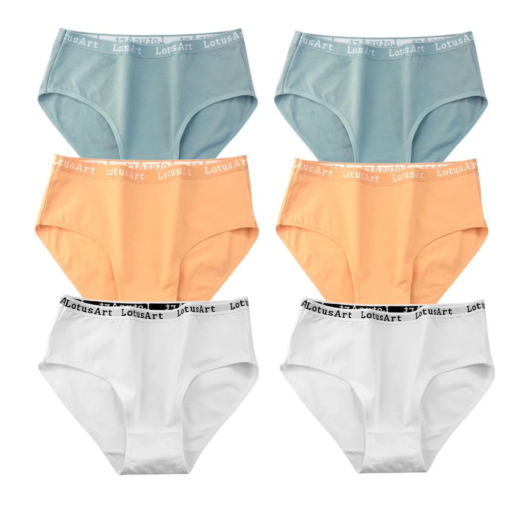 CowLost | product_id-6pcs-women-s-high-rise-seamless-cotton-briefs-m-2xl-solid-colors |28
