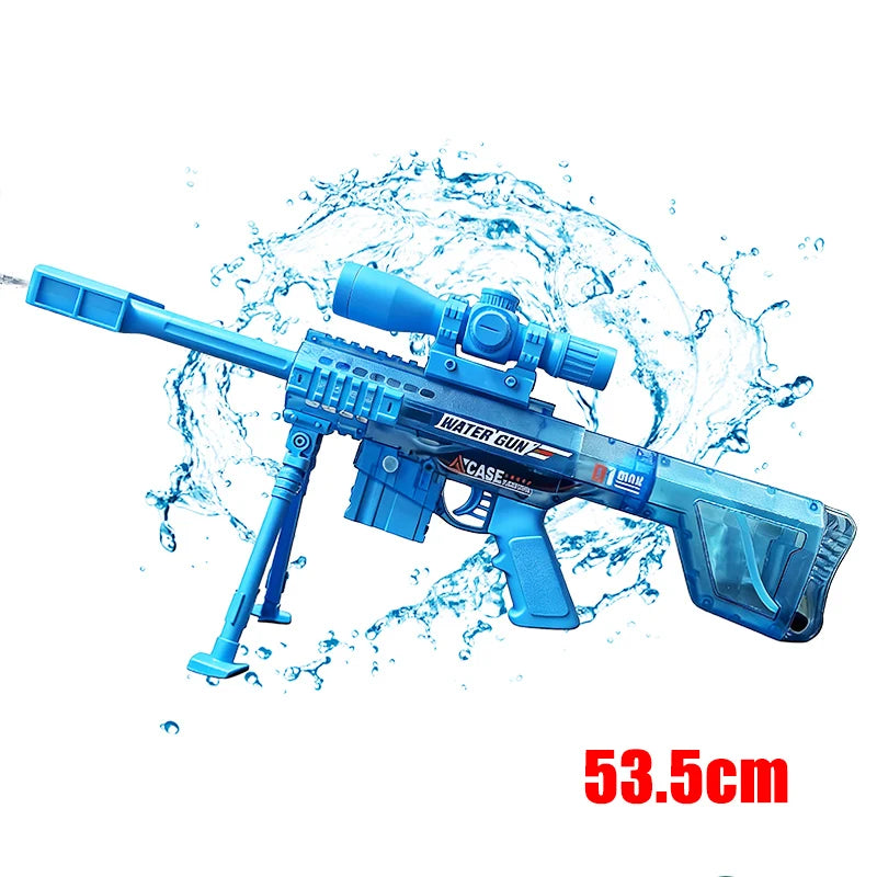 Electric Water Gun Toy Manual & Automatic with Lights, Sound, Long Range Water Squirt Gun for Beach and Pool