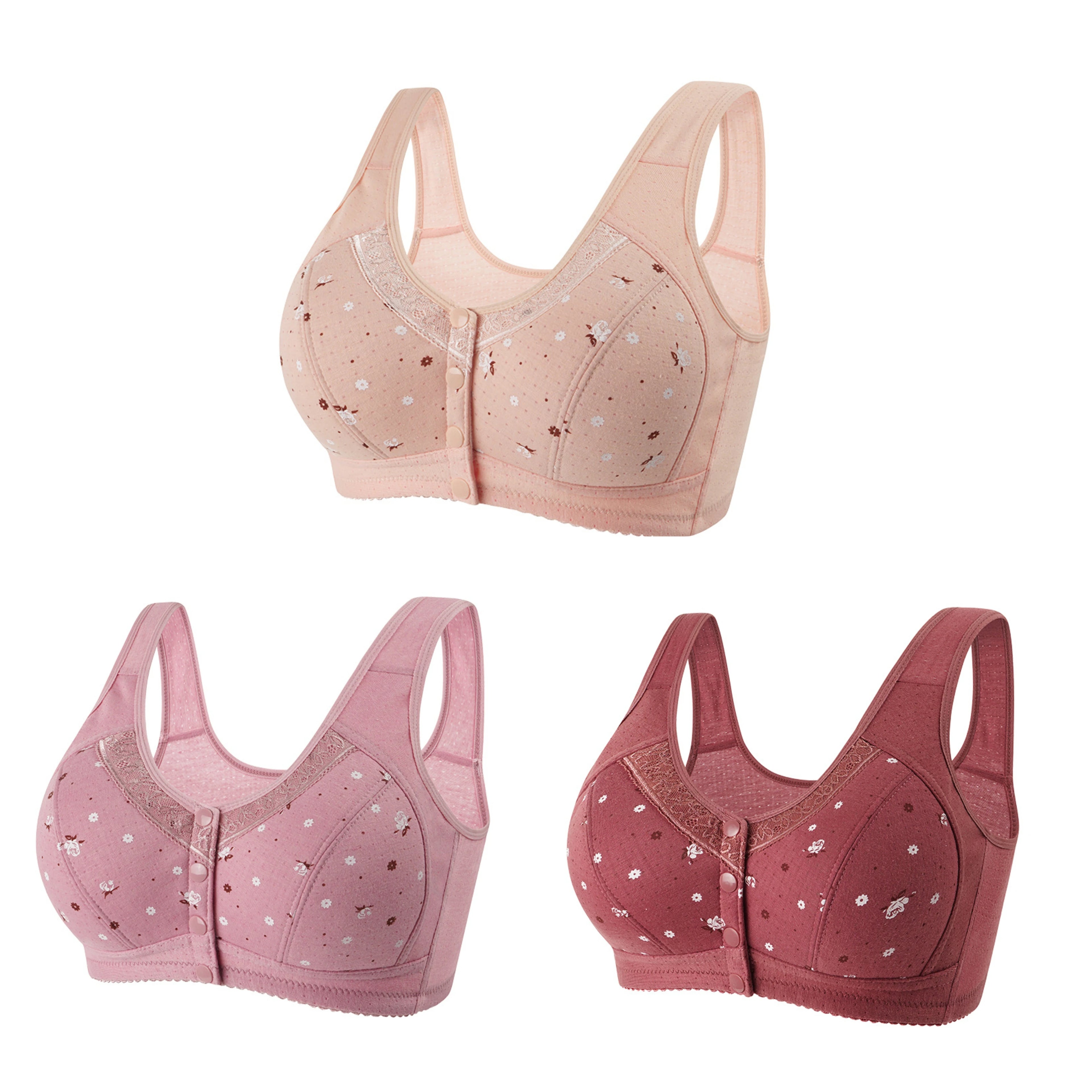 CowLost | product_id-fallsweet-3-piece-wireless-front-closure-seamless-lace-bra-set-plus-size |18
