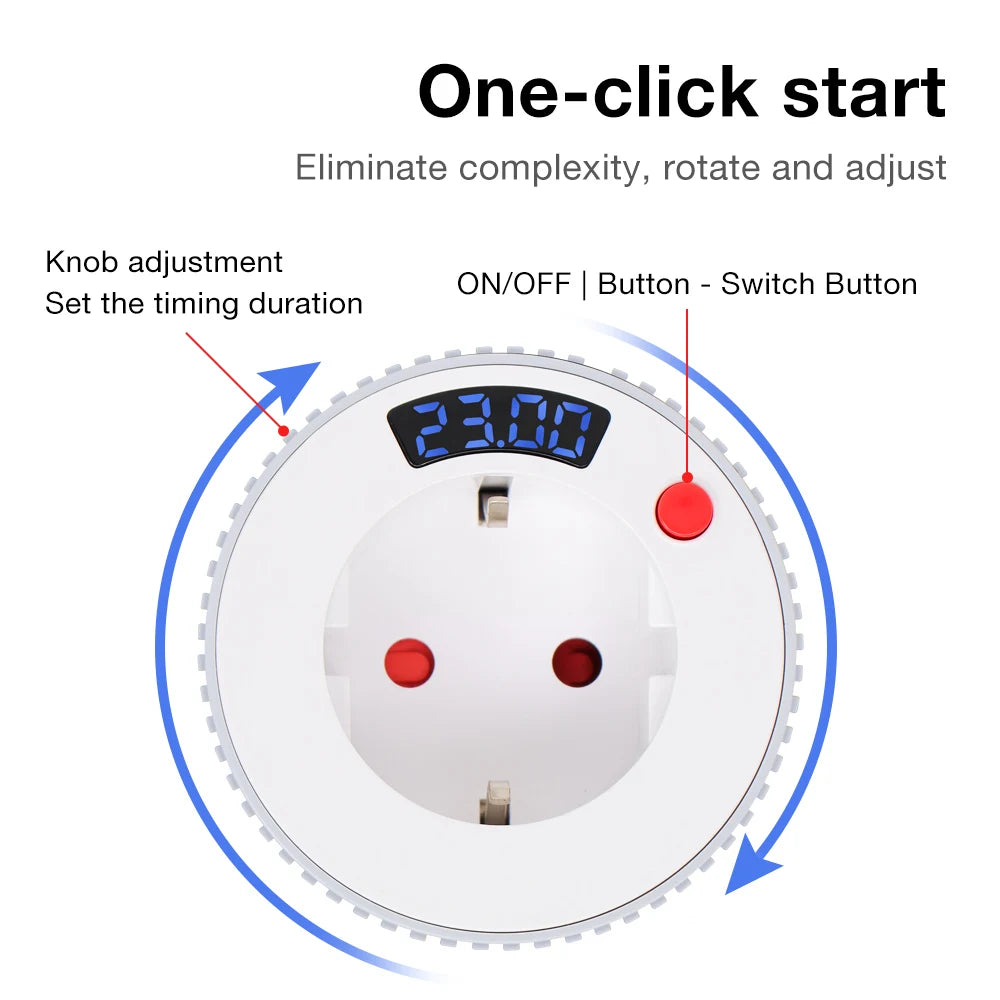 Tuya WiFi Smart Timer Socket with LCD Display and Countdown Switch