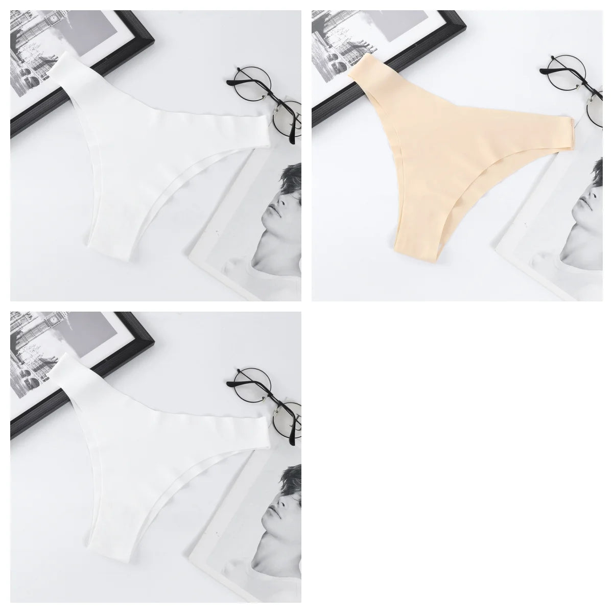 CowLost | product_id-3pcs-women-ice-silk-seamless-low-rise-v-waist-quick-dry-briefs-s-l |25