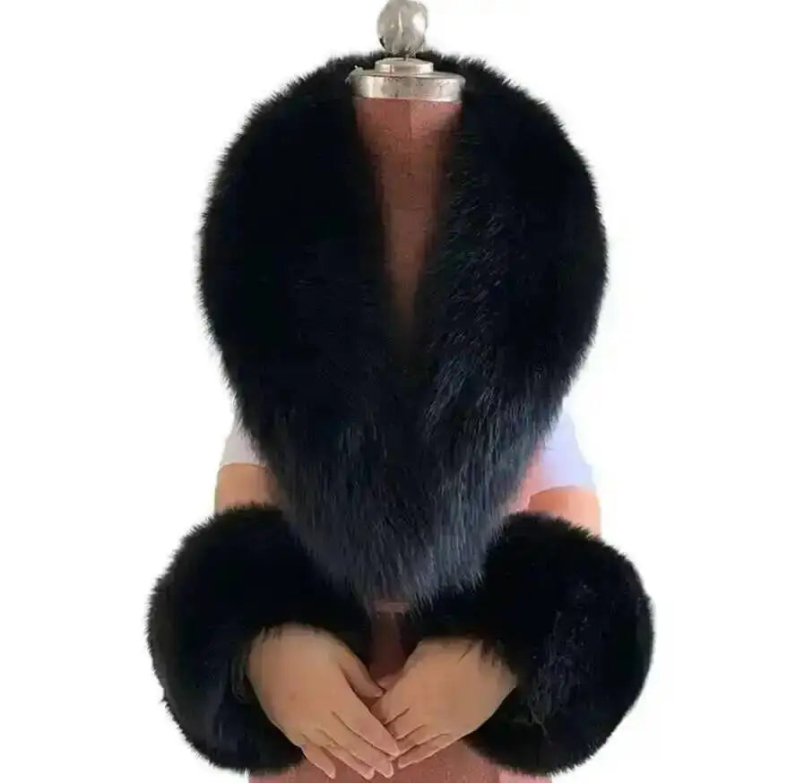 CowLost | winter-natural-fox-fur-scarf-and-cuff-set |3