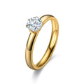 Stainless Steel Zircon Couple Engagement Rings for Men and Women Size 5-12 Valentine's Day Gift