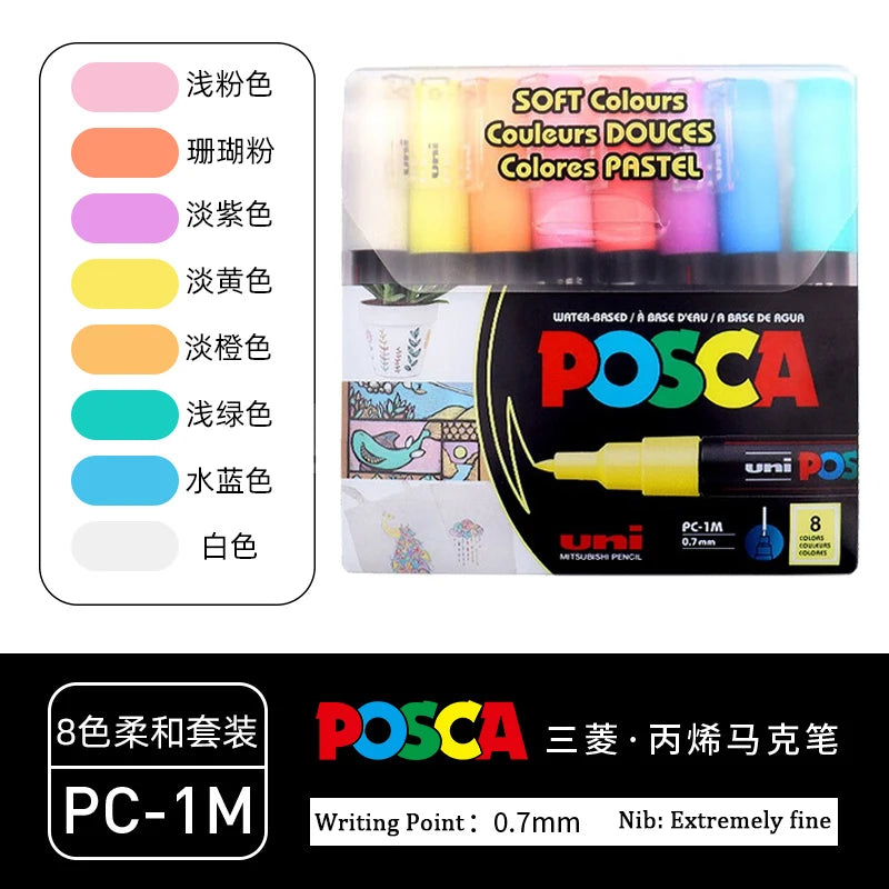 CowLost | product_id-uni-posca-paint-marker-pens-set-pc-1m-pc-3m-pc-5m-pc-8k-pc-17k-16-colors-art-markers-for-graffiti-drawing |35